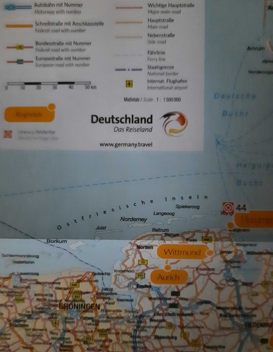 Германия. Карта Германии. На немецком языке.