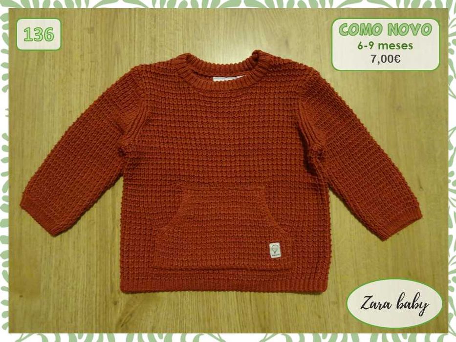 T-shirts de manga comprida, 6-9 meses (oferta portes)