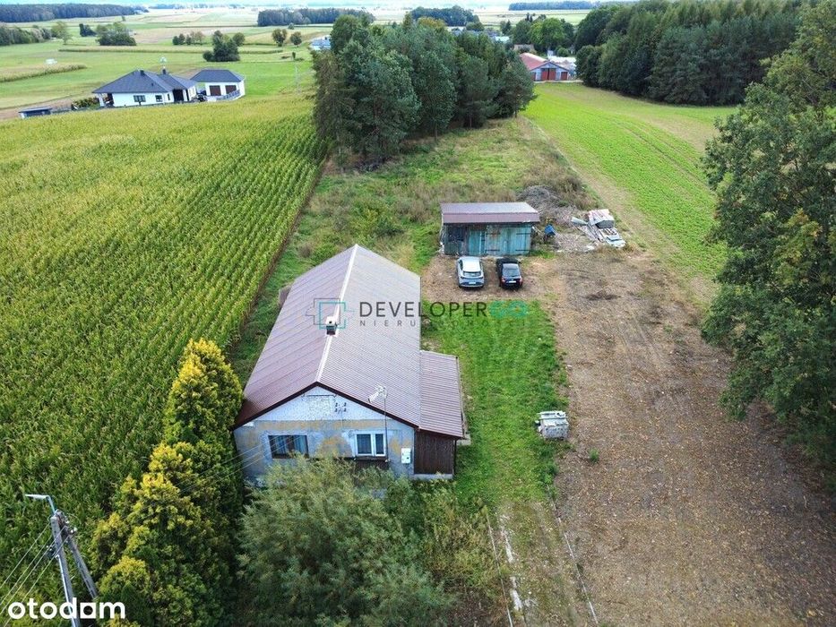 Siedlisko 5900 m² z domem, garażem 50 m² i zabudową  – Wiechetki Małe