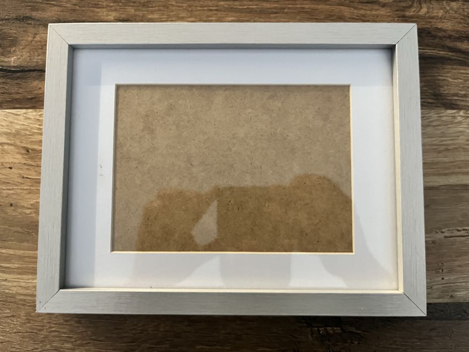 Drewniana duża ramka na zdjecia w kolorze srebrnym szarym - JAK NOWA!