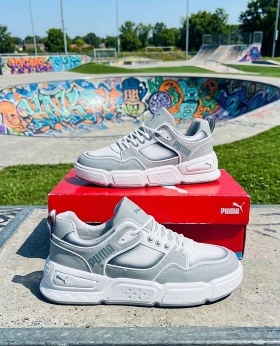 Чоловічі сірі кросівки Puma/натуральна шкіра/осінні кросівки пума