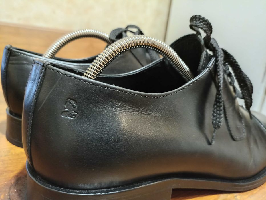 Весільні чорні чоловічі туфлі шкіра Вerkelmans_оригінал 47 розмір_31см