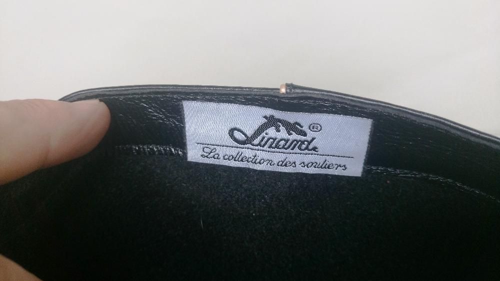 buty zimowe skórzane kozaki na obcasie LIZARD rozm 40 wkładka 27,5 cm