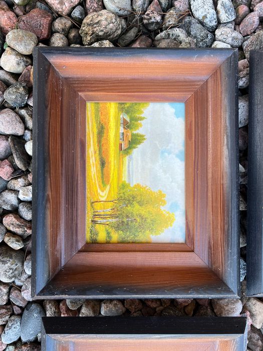 Zestaw 4 obrazów dekoracyjnych w ramach na ścianę – Pory Roku (28x23 cm)