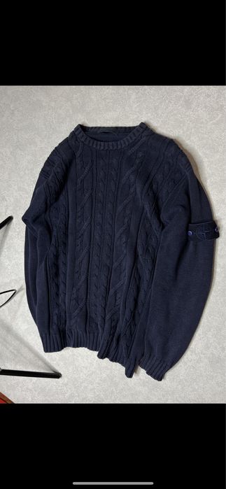 свитер stone island винтаж оригинал редкая линейка с синим патчем L
