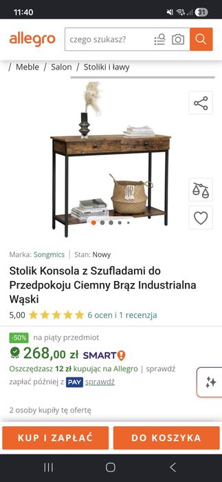 Komoda z półkami i stolem