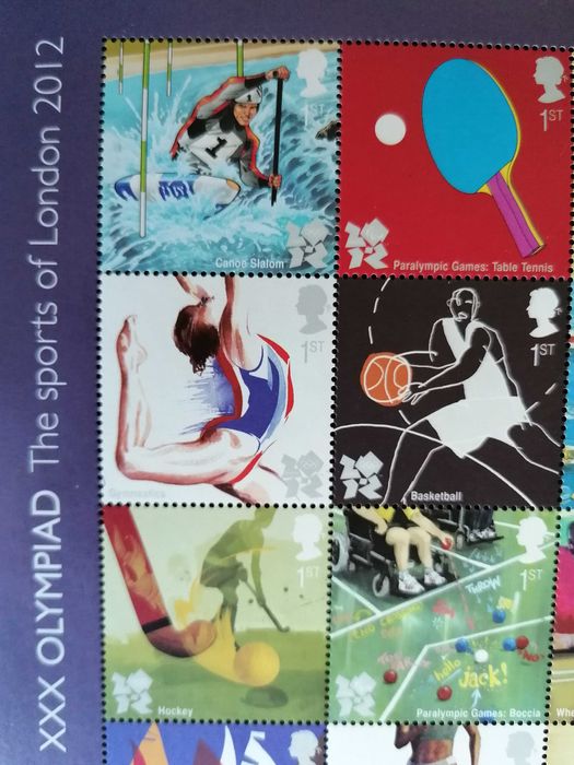 Folha de 30 selos dos Jogos Olímpicos e Paralímpicos de Londres 2012