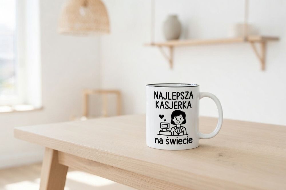 Kubek dla kasjerki smieszny prezent kubek ceramiczny