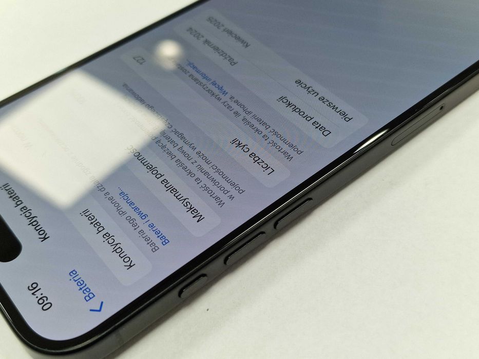 Iphone 16 Plus 256GB/ 16+/ Black/ Czarny/ A3290/ 100%/ Grade A- + łado