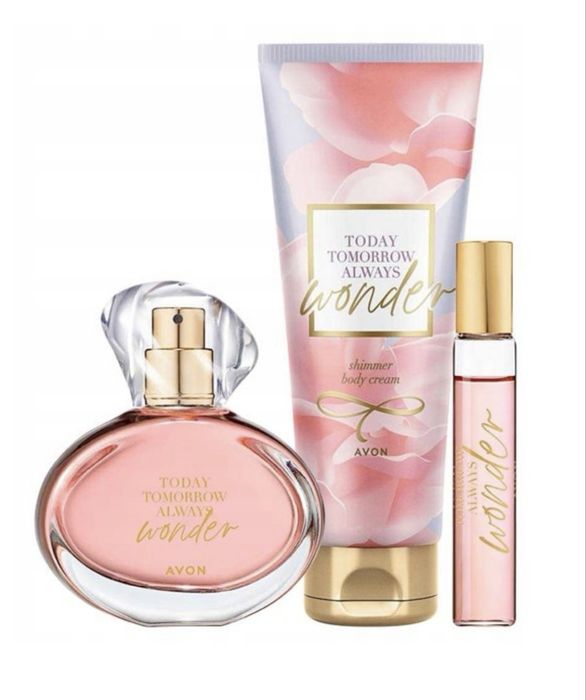AVON ZESTAW TTA Wonder 3w1 Damski dla Niej Perfumy Balsam Perfumetka