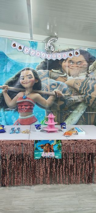 Lona/Tela de aniversário do tema Moana/Vaiana