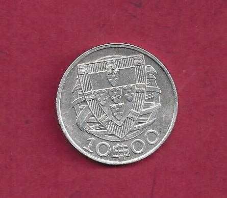 Moeda da Republica  10$00  Escudos de Prata  1948  Escassa