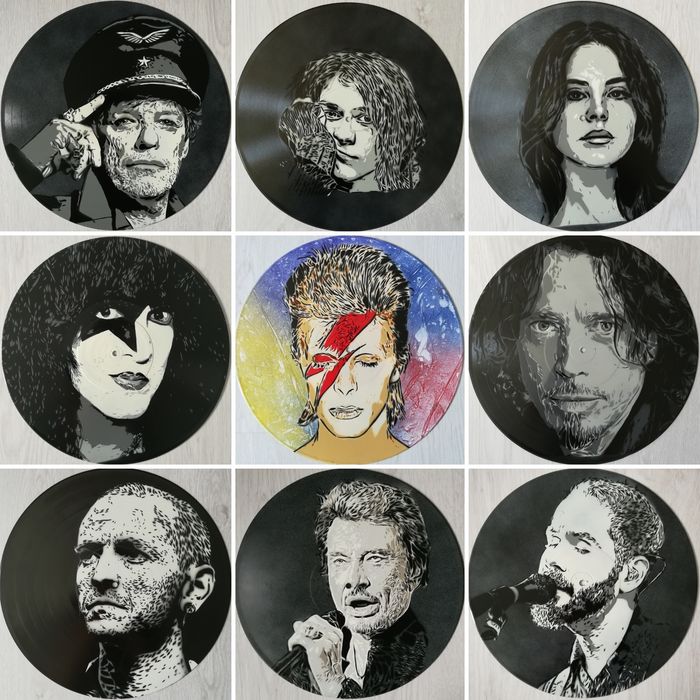António Variações pintura original em disco de vinil