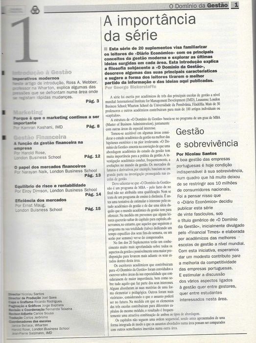 Diário Económico - - - O Domínio da Gestão - - - - - Livro