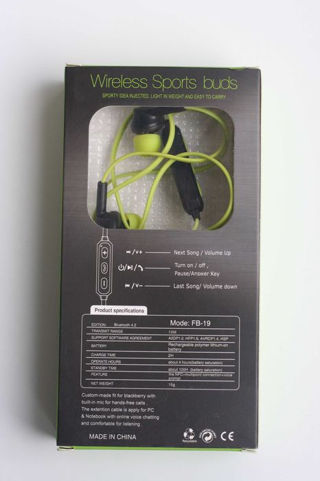 Блютус гарнітура Bluetooth навушники спортивні