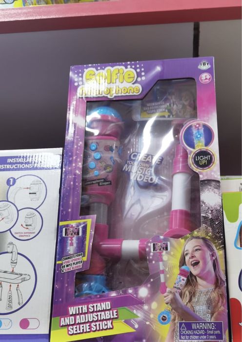 Zestaw mikrofon stojak zabawka dla dziewczynki