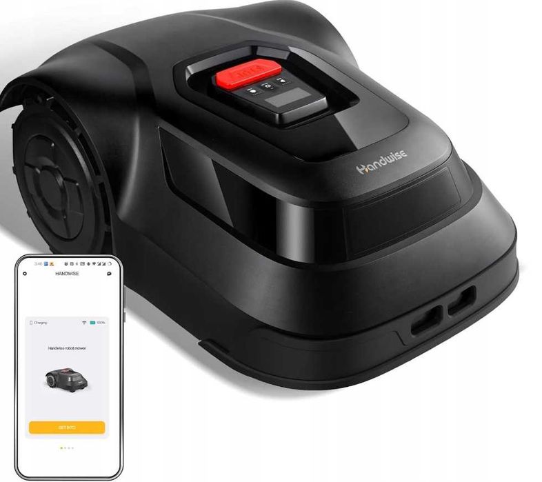 Robot koszący, 2,4 G WiFi lub Bluetooth aplikacja Handwise 500 m² IPX6