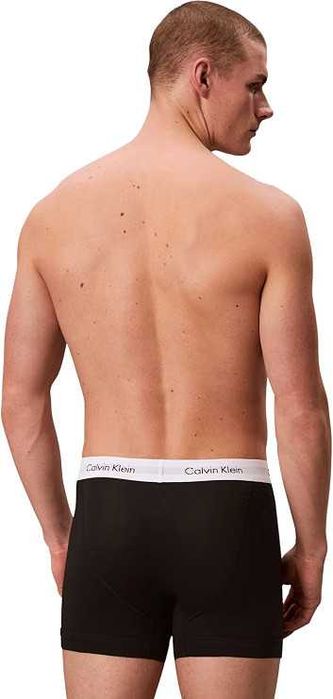 CALVIN KLEIN 3-pak Bokserki Męskie Bawełna Elastyczne Czarny/Biały XL