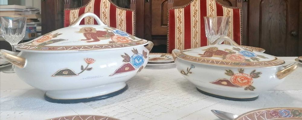 Louça japonesa - serviço 30 peças em porcelana asiática