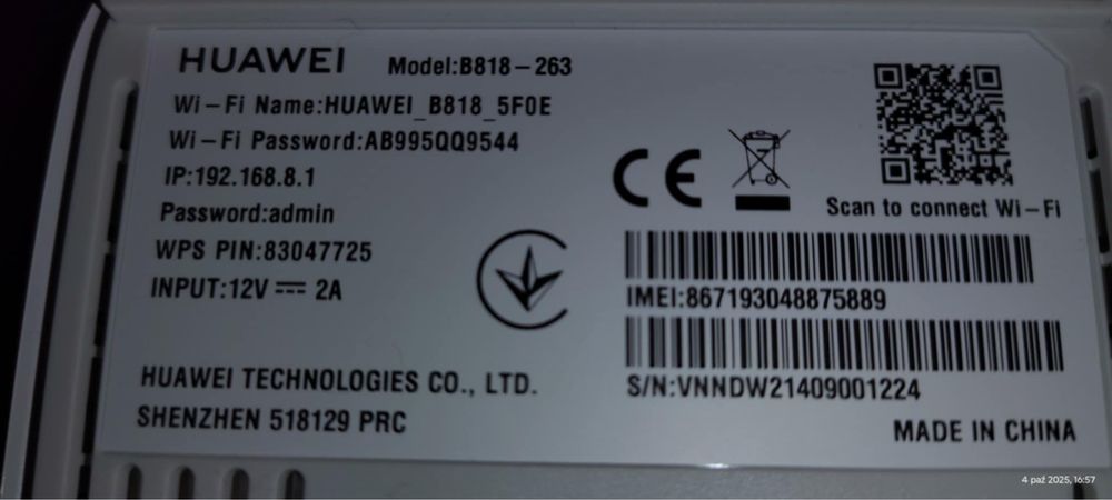 Router Huawei 4G 3 Prime bez simlocka