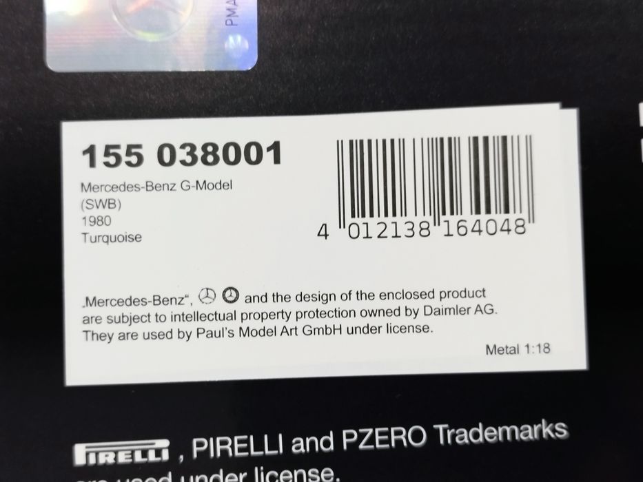 1:18 Minichamps 1980 Mercedes-Benz Klasa G SWB (W460) limit 1/504 pcs.