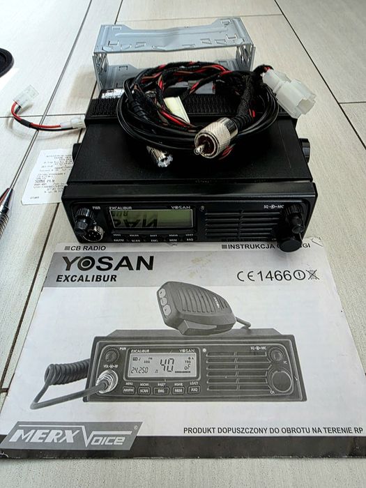 Radio CB Yosan Excalibur + kabel zasilający pod wtyczkę zapalniczki
