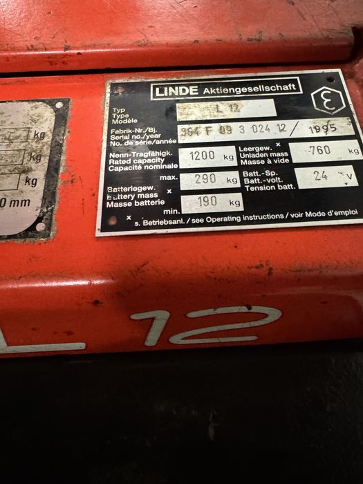 Wózek elektryczny Linde L12 paleciak