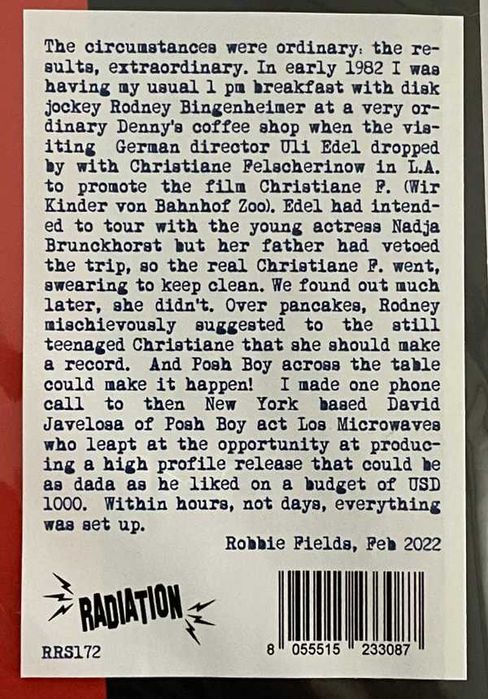 Christiane F. – Gesundheit!  12" maxi  Edição Limitada Vermelho