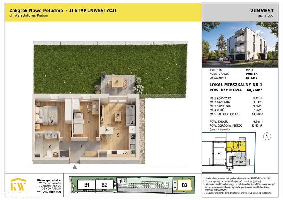 Zakątek Nowe Południe - 40,74m², 3pok, ogródek!