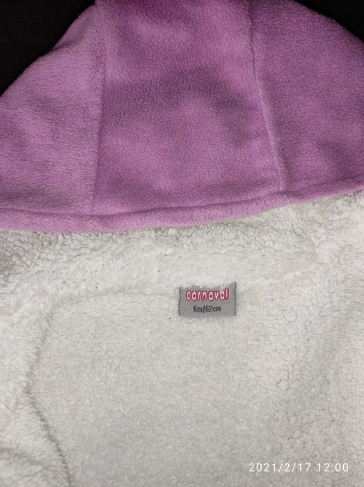 Теплый комбинезон для девочки рост 68