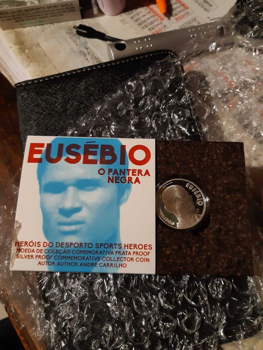 moeda 7,5€ prata proof  Eusébio 2016