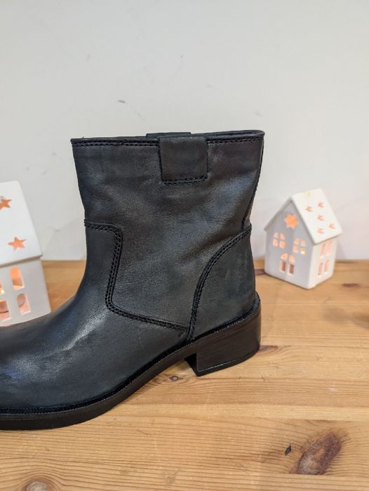 40 zara botki sztyblety skóra typu biker