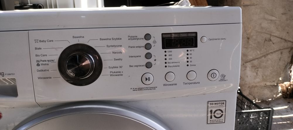 Pralka lg F1289TD1 ,uszkodzona brak programatora, brak drzwiczek
