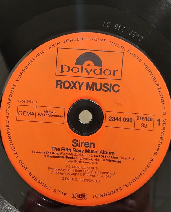 Roxy Music – Siren . Polydor . Płyta winylowa .