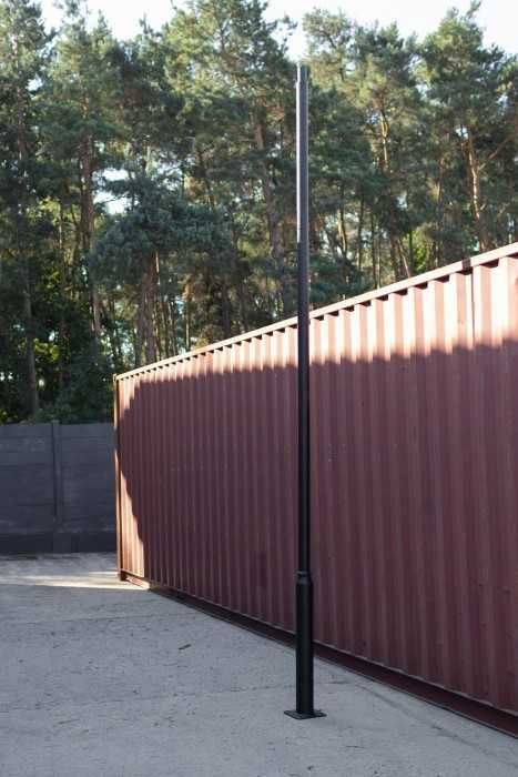 Słup oświetleniowy składany fi 60mm 3m czarny. Kamery Lampy led