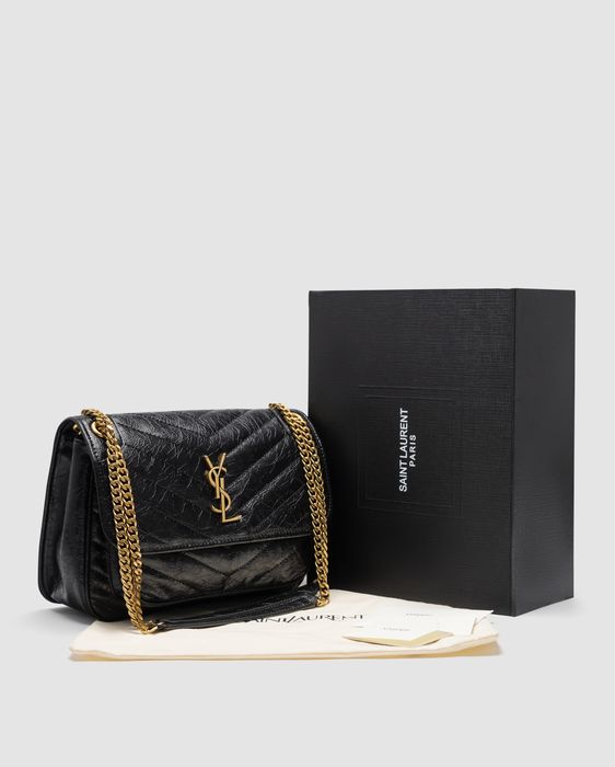 Сумка YSL Yves Saint Laurent Niki Medium Shoulder Bag in Vintage Leather Black