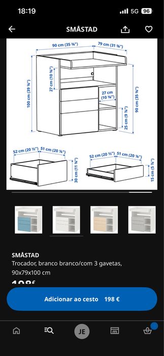 Trocador/ Fraldário/ Secretaria ikea