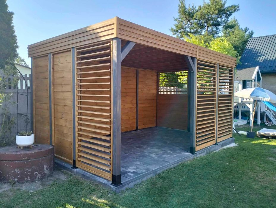 Nowoczesna Altana "Wrona" 3x4m*Ruchome żaluzje/ruchome drzwi do altany