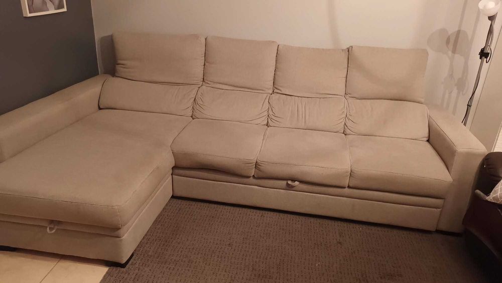 Sofá cama com chaise long