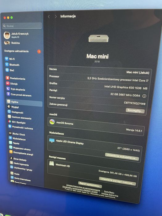 Zestaw Apple Mac mini i7 32 GB RAM + Apple LED Cinema Display 27” + Magic Mouse + Magic Trackpad + Magic Keyboard