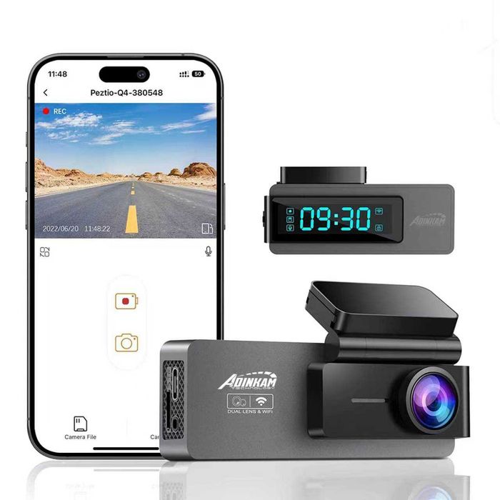 Kamera Samochodowa Przód 4k UHD Tył 1080HD GPS Parking Wifi G-Sensor Appka