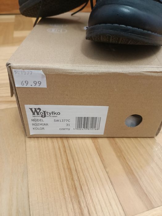 Buty wyjściowe lakierki Wojtyłko czarne skóra r 31