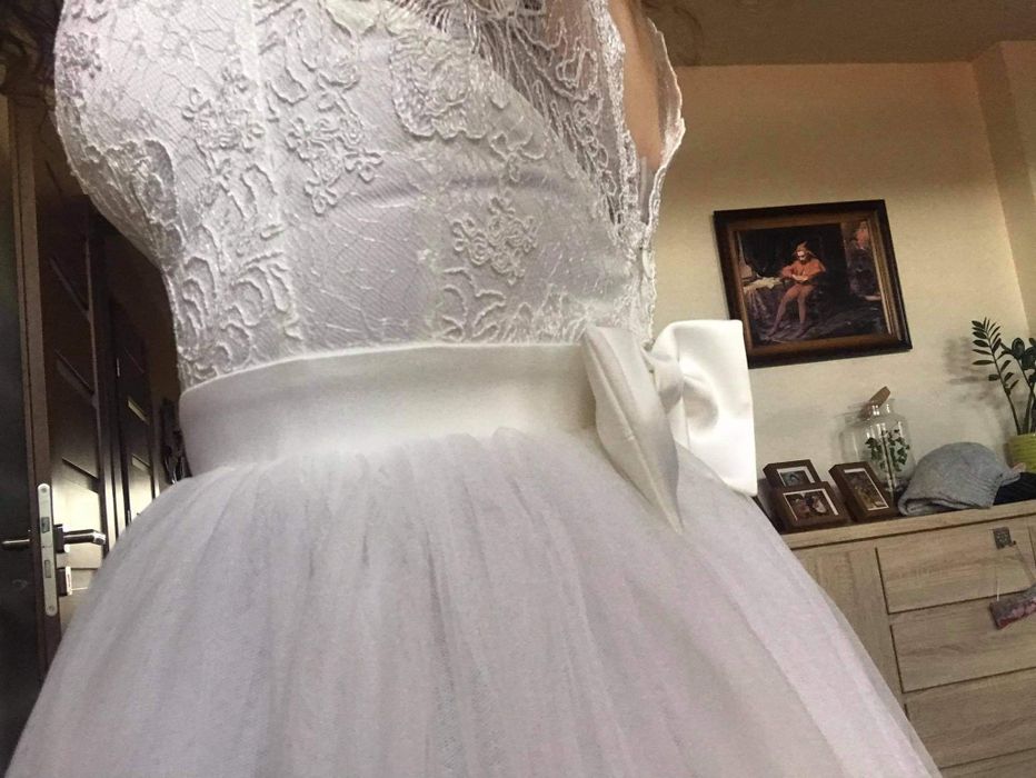 Sukienka okazja nowa ślub tiul biała xs 34