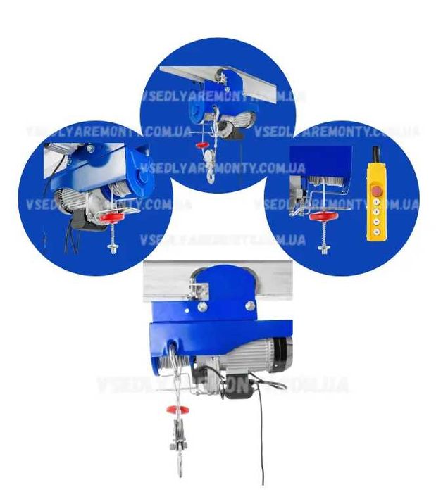 Тельфер електричний з візком Titanix Tools 600/1200 кг