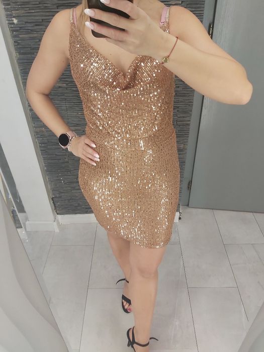 Nowa złota sukienka Andrzejki Sylwester XS/S