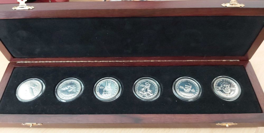 Estojo com 6 moedas do ECU Português 1998, Prata