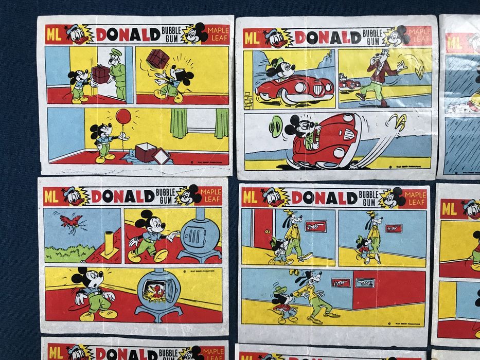 Kompletna kolekcja obrazków z gum Donald (biały język) 45 szt