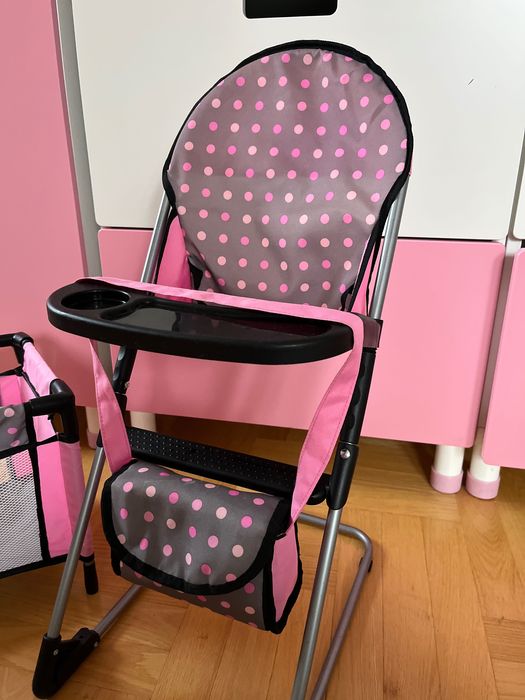 Krzesełko do karmienia łóżeczko i torba dla lalki