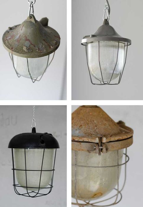 Oprawy lampy przemysłowe loft pracownia renowacji PRL OMP-125 OPH-400