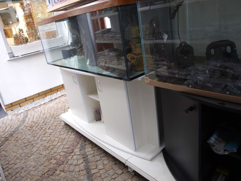 Szafka biała do akwarium 150x50x70 Profilowana